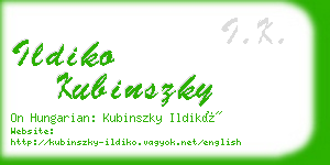 ildiko kubinszky business card